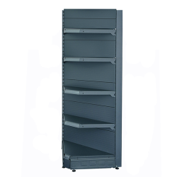 Wall Metal Corner Shelf H225, 50 cm with 4 Shelves of 40 cm