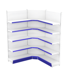 Wall Metal Corner Shelf H220, 50 cm with 4 Shelves of 40 cm