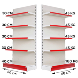 Raft metalic de perete 60*220 baza 40 cm si 4 polite de 30 cm