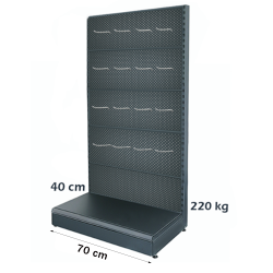 Estantería de pared metálica con ganchos 70*225 base 40 cm