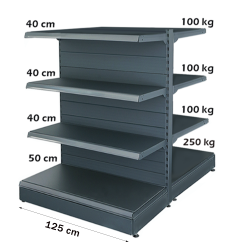 Raft metalic de mijloc (gondola) 125*140 baza 50 cm si 6 polite de 40 cm 