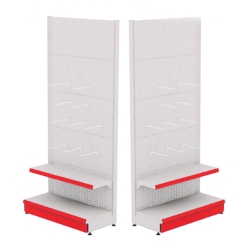 Estante metálico de pared con ganchos 90*220 base 40 cm y 1 estante de 30 cm | Estantes de tiendas y supermercados