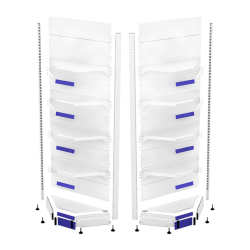 Wall Metal Corner Shelf H220, 40 cm with 4 Shelves of 30 cm