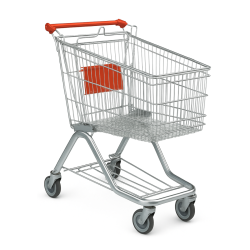 Chariot de supermarché 100 litres avec étagère inférieure et siège bébé