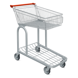 Chariot à plateforme 70 litres avec panier