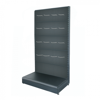 Etagère murale en métal avec crochets 70*225 base 40 cm