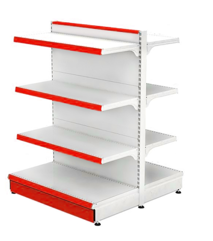 Etagère métal milieu (gondole) 60*140 socle 40 cm et 6 étagères de 30 cm