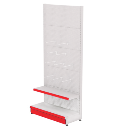 Raft metalic de perete cu carlige 100*220 baza 40 cm si 1 polita de 30 cm | Rafturi magazine si supermarket