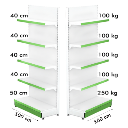  Raft magazin metalic de perete 100*220 baza 50 cm si 4 polite de 40 cm