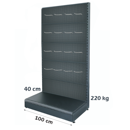 Raft metalic de perete cu carlige 100*225 baza 40 cm 