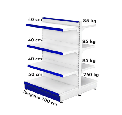 Raft metalic de mijloc (gondola) 100*140 baza 50 cm si 6 polite de 40 cm