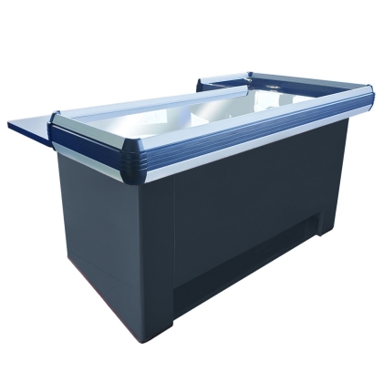 Table de caisse gauche 1,6 m, forme en U, cadre en PVC dur