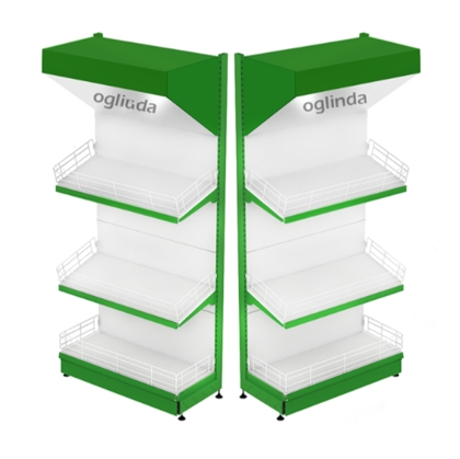 Raft metalic legume fructe 125*227h cm baza 60 cm 2 polite si pazie oglinda