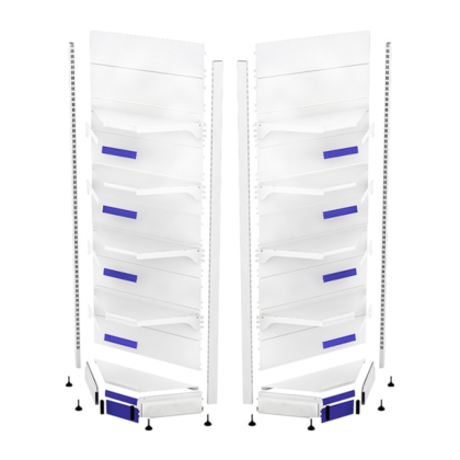 Wall Metal Corner Shelf H220, 40 cm with 4 Shelves of 30 cm