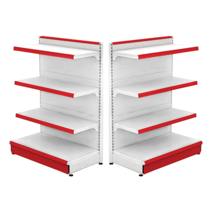 Retail Metal Gondola Shelf 100*140 Base 40 cm and 3 Shelves of 30 cm 