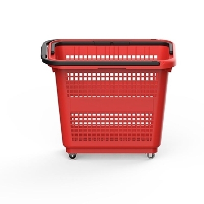 Cos supermarket cu roti 32 litri