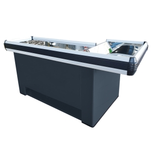 Table de caisse gauche 1,6 m, forme en U, cadre en PVC dur