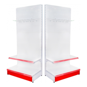 Estantería de pared metálica con ganchos 100*220 base 50 cm y 1 estante de 40 cm