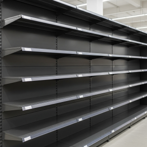 Wall Metal Shop Shelf 100x225 cm Base 40 cm with 4 Shelves of 30 cm