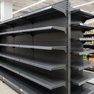 Wall Metal Shop Shelf 125x225 cm Base 40 cm with 4 Shelves of 30 cm