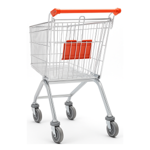 Chariot de supermarché 180 litres avec siège bébé