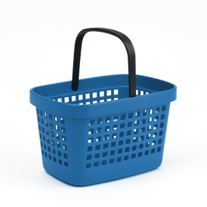 Cesta de plástico para supermercado con 1 asa 28 litros