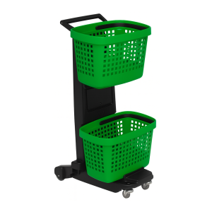 Présentoir Mobile pour Supermarché avec 2 Paniers