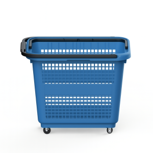 Supermarket Basket with Wheels 54 liters