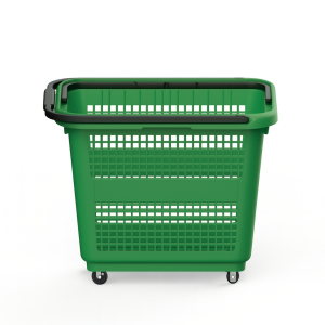 Supermarket Basket with Wheels 54 liters