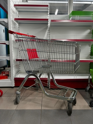 Chariot de supermarché 100 litres avec étagère inférieure et siège bébé