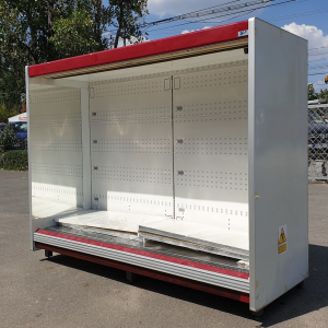 Set of 2 refrigerated display shelves for deli meats and dairy products + motor unit