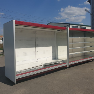 Set of 2 refrigerated display shelves for deli meats and dairy products + motor unit